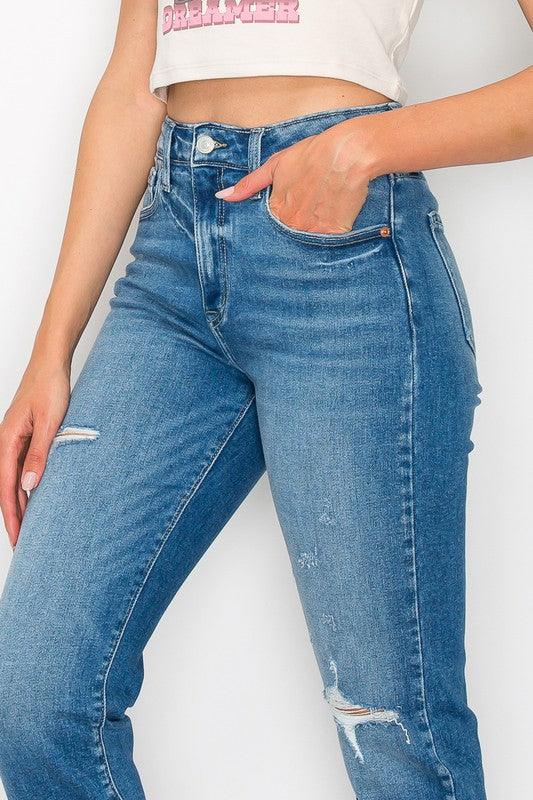 HIGH RISE TAPERED LEG JEANS - Leur Beau Monde Boutique