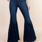 High Waisted Wide Mermaid Flare Denim Jeans - Leur Beau Monde Boutique