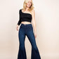 High Waisted Wide Mermaid Flare Denim Jeans - Leur Beau Monde Boutique