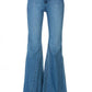 High Waisted Wide Mermaid Flare Denim Jeans - Leur Beau Monde Boutique