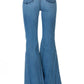 High Waisted Wide Mermaid Flare Denim Jeans - Leur Beau Monde Boutique