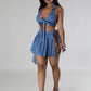 Jade Denim Set in Medium Blue - Leur Beau Monde Boutique