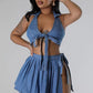 Jade Denim Set in Medium Blue - Leur Beau Monde Boutique