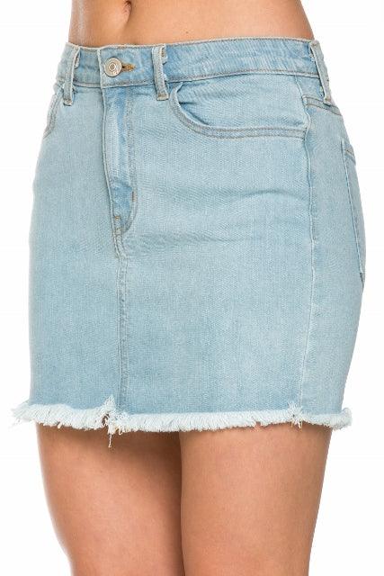 jean mini skirts - Leur Beau Monde Boutique