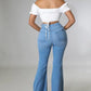 Knee Rip Flare Jean in Medium Wash - Leur Beau Monde Boutique