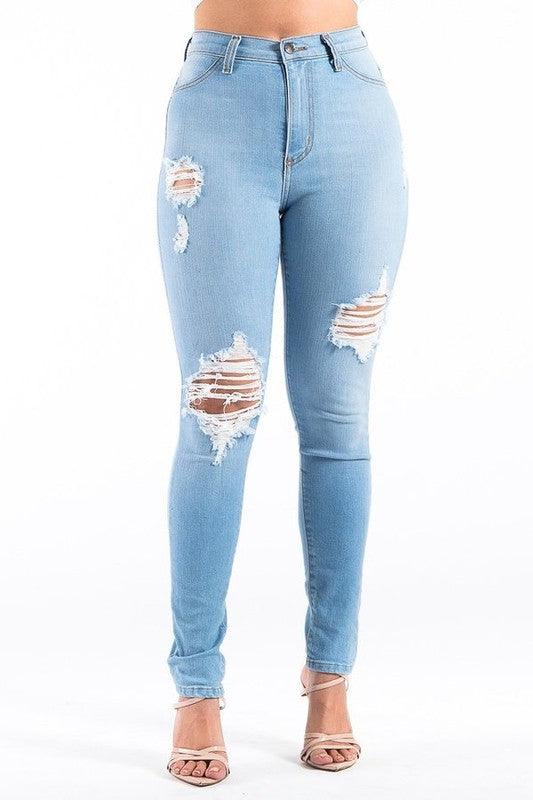 KYLIE SKINNY JEAN IN LIGHT WASH - Leur Beau Monde Boutique