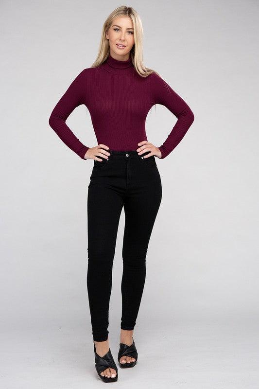 Long-Sleeve Turtleneck Bodysuit - Leur Beau Monde Boutique