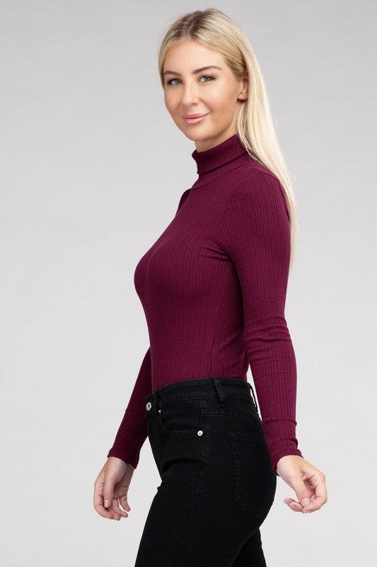 Long-Sleeve Turtleneck Bodysuit - Leur Beau Monde Boutique