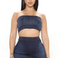 Miami Skirt Set in Dark Denim - Leur Beau Monde Boutique