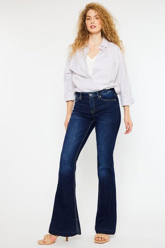 Mid Rise Hem Detail Flare - Leur Beau Monde Boutique