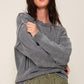 Mineral Wash Distressed Sweater - Leur Beau Monde Boutique