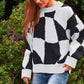 Multi Geo Checker Pullover Knit Sweater Top - Leur Beau Monde Boutique