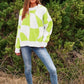 Multi Geo Checker Pullover Knit Sweater Top - Leur Beau Monde Boutique