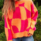 Multi Geo Checker Pullover Knit Sweater Top - Leur Beau Monde Boutique