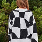 Multi Geo Checker Pullover Knit Sweater Top - Leur Beau Monde Boutique