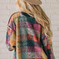 Mustard Red plaid button Shacket Cardigan Sweater - Leur Beau Monde Boutique