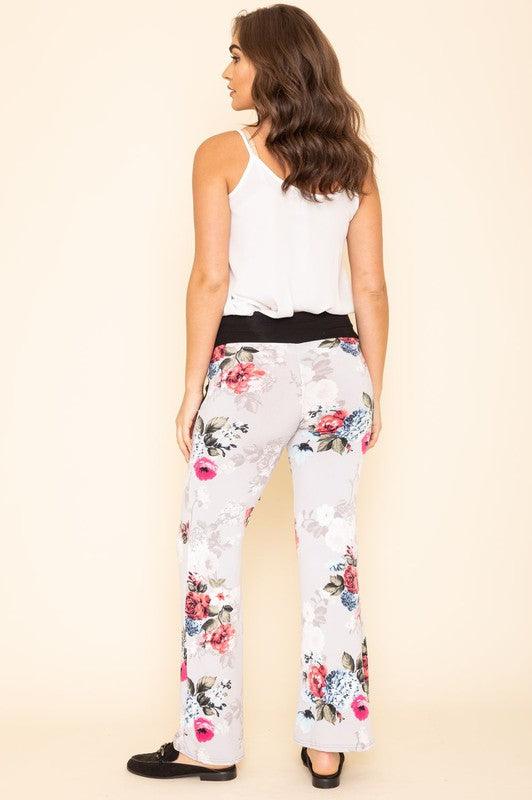 Plus Floral Drawstring Pants - Leur Beau Monde Boutique