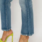 PLUS-HIGH RISE STRETCH DISTRESSED ANKLE STRAIGHT - Leur Beau Monde Boutique