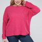 Plus Ribbed Brushed Melange Hacci Sweater - Leur Beau Monde Boutique