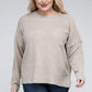 Plus Ribbed Brushed Melange Hacci Sweater - Leur Beau Monde Boutique