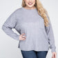 Plus Ribbed Brushed Melange Hacci Sweater - Leur Beau Monde Boutique