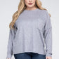 Plus Ribbed Brushed Melange Hacci Sweater - Leur Beau Monde Boutique