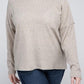 Plus Ribbed Brushed Melange Hacci Sweater - Leur Beau Monde Boutique