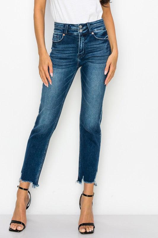 PLUS SIZE - HIGH RISE DOUBLE WAIST BAND JEANS - Leur Beau Monde Boutique