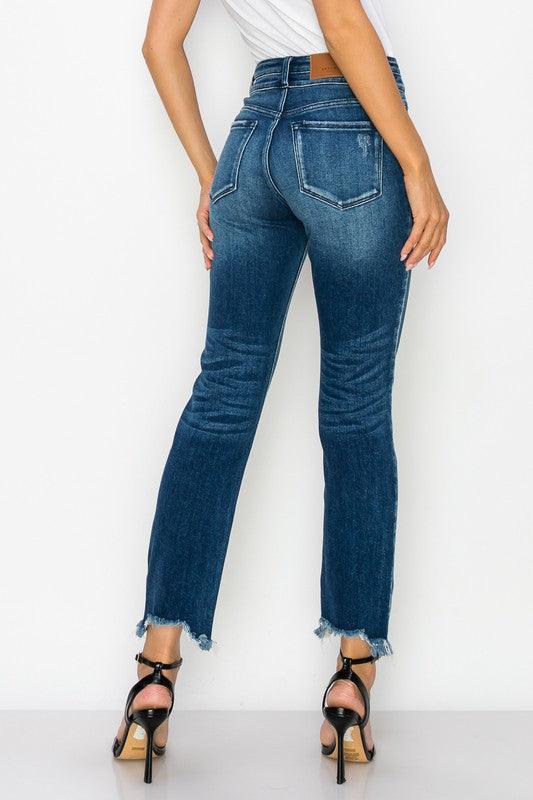 PLUS SIZE - HIGH RISE DOUBLE WAIST BAND JEANS - Leur Beau Monde Boutique