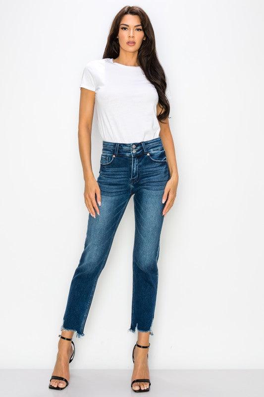 PLUS SIZE - HIGH RISE DOUBLE WAIST BAND JEANS - Leur Beau Monde Boutique