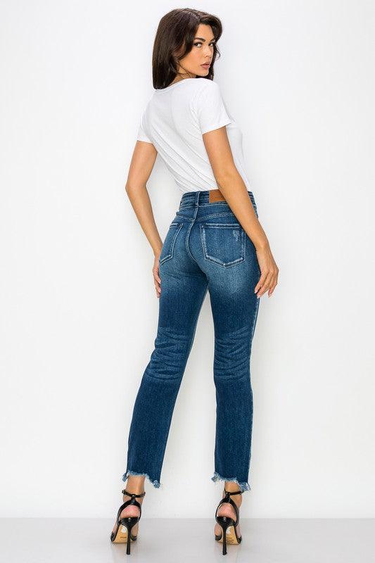 PLUS SIZE - HIGH RISE DOUBLE WAIST BAND JEANS - Leur Beau Monde Boutique