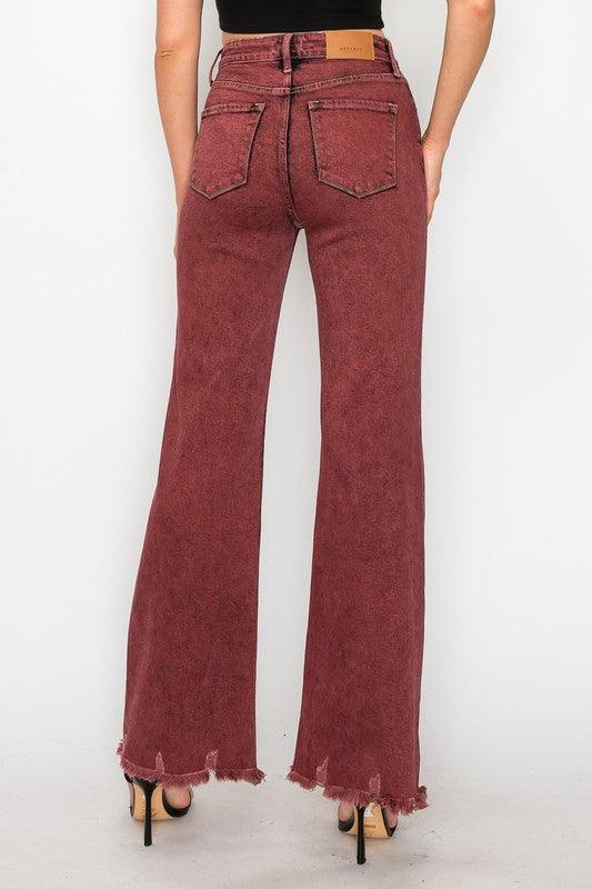 PLUS SIZE - HIGH RISE FLARED LEG JEANS - Leur Beau Monde Boutique