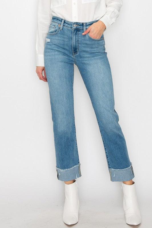 PLUS SIZE - HIGH RISE STRAIGHT JEANS - Leur Beau Monde Boutique