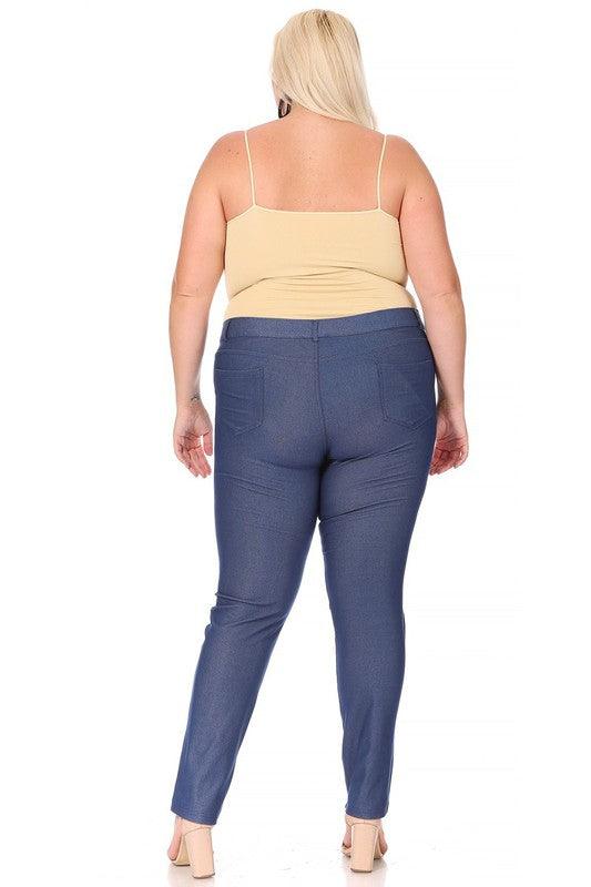 Plus size, stretchy, pull up, full length jeggings - Leur Beau Monde Boutique