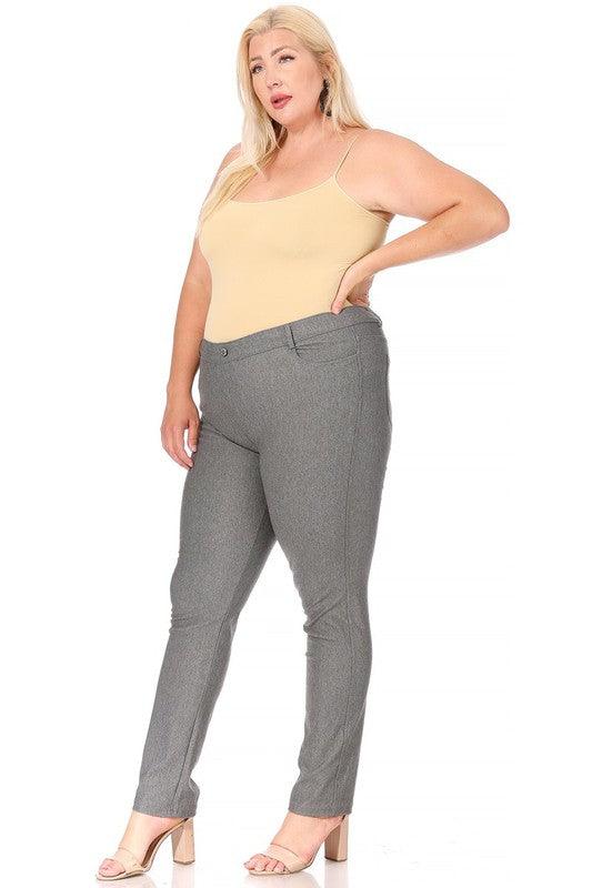 Plus size, stretchy, pull up, full length jeggings - Leur Beau Monde Boutique