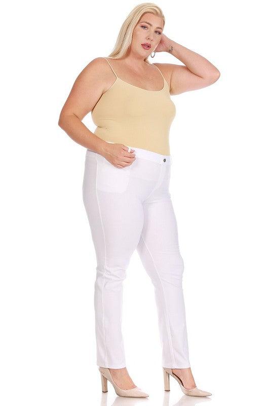 Plus size, stretchy, pull up, full length jeggings - Leur Beau Monde Boutique