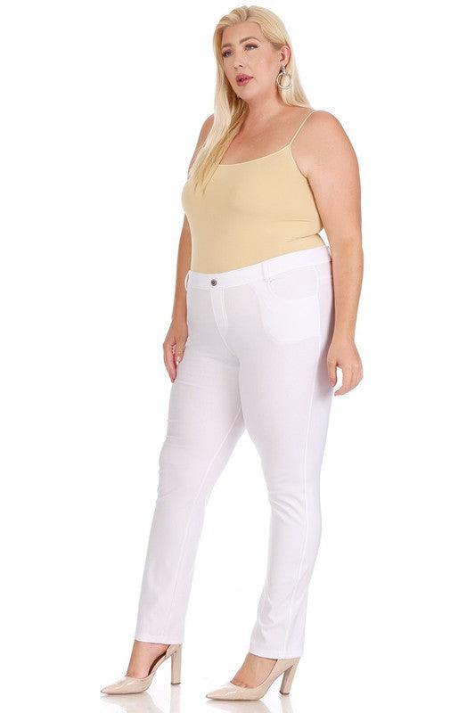 Plus size, stretchy, pull up, full length jeggings - Leur Beau Monde Boutique