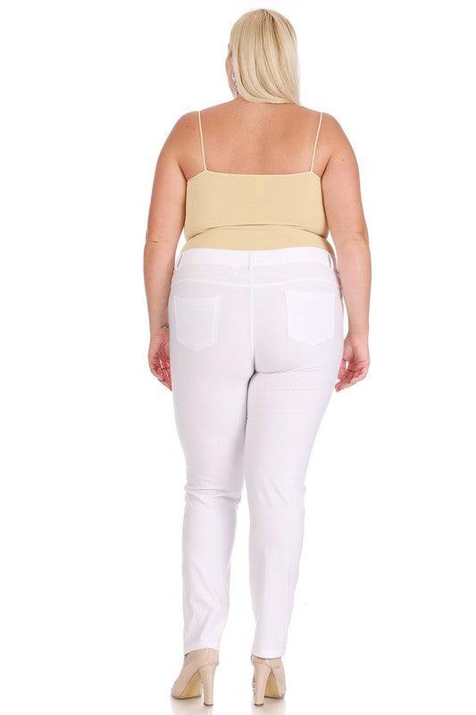 Plus size, stretchy, pull up, full length jeggings - Leur Beau Monde Boutique