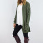 Plus Solid Drape Pocket Cardigan - Leur Beau Monde Boutique