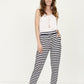 Plus Stripe Drawstring Jogger - Leur Beau Monde Boutique