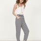 Plus Stripe Drawstring Jogger - Leur Beau Monde Boutique