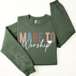 Psalm 95:1 Sleeve Graphic Fleece Sweatshirts - Leur Beau Monde Boutique