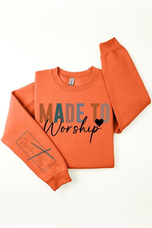 Psalm 95:1 Sleeve Graphic Fleece Sweatshirts - Leur Beau Monde Boutique