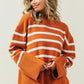 Ribbed Hem Stripe Sweater - Leur Beau Monde Boutique