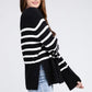 Ribbed Hem Stripe Sweater - Leur Beau Monde Boutique