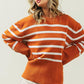 Ribbed Hem Stripe Sweater - Leur Beau Monde Boutique