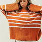 Ribbed Hem Stripe Sweater - Leur Beau Monde Boutique