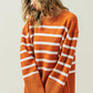 Ribbed Hem Stripe Sweater - Leur Beau Monde Boutique