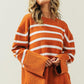 Ribbed Hem Stripe Sweater - Leur Beau Monde Boutique