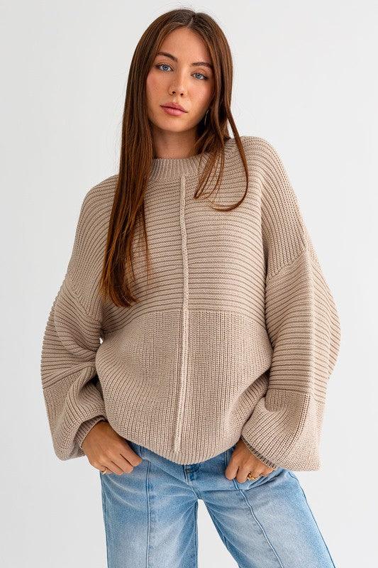 Ribbed Knitted Sweater - Leur Beau Monde Boutique